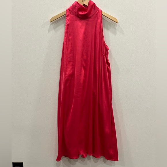 Boston Proper High Neck Halter Mini Fuchsia Dress - Picture 2 of 7